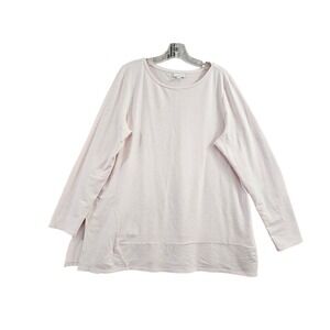 Pure Jill Womens Pink Pima Cotton Modal Long Sleeve Top Side Slit L‎ KTP112701